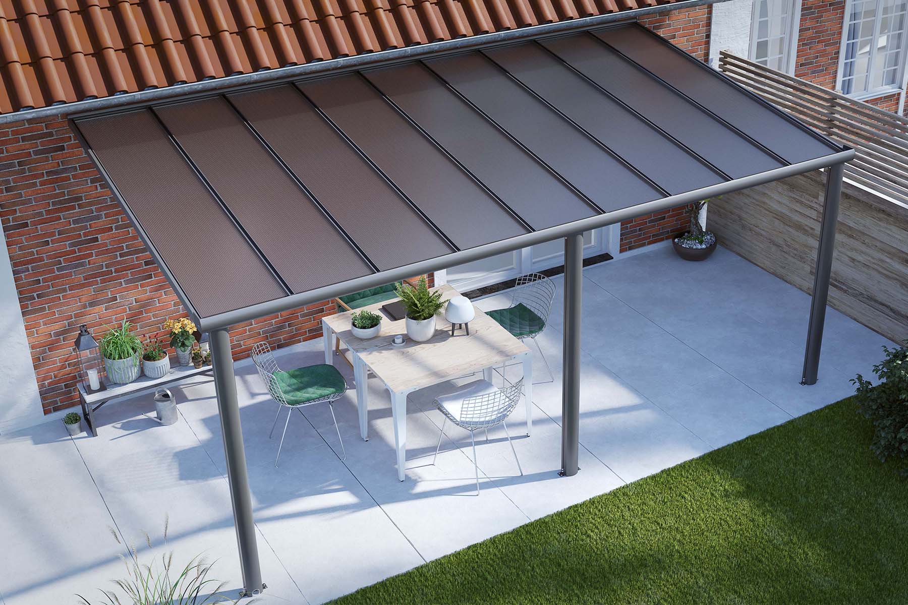 Veranda Smartline 544x300 cm - Antraciet structuur - Bouwpakket