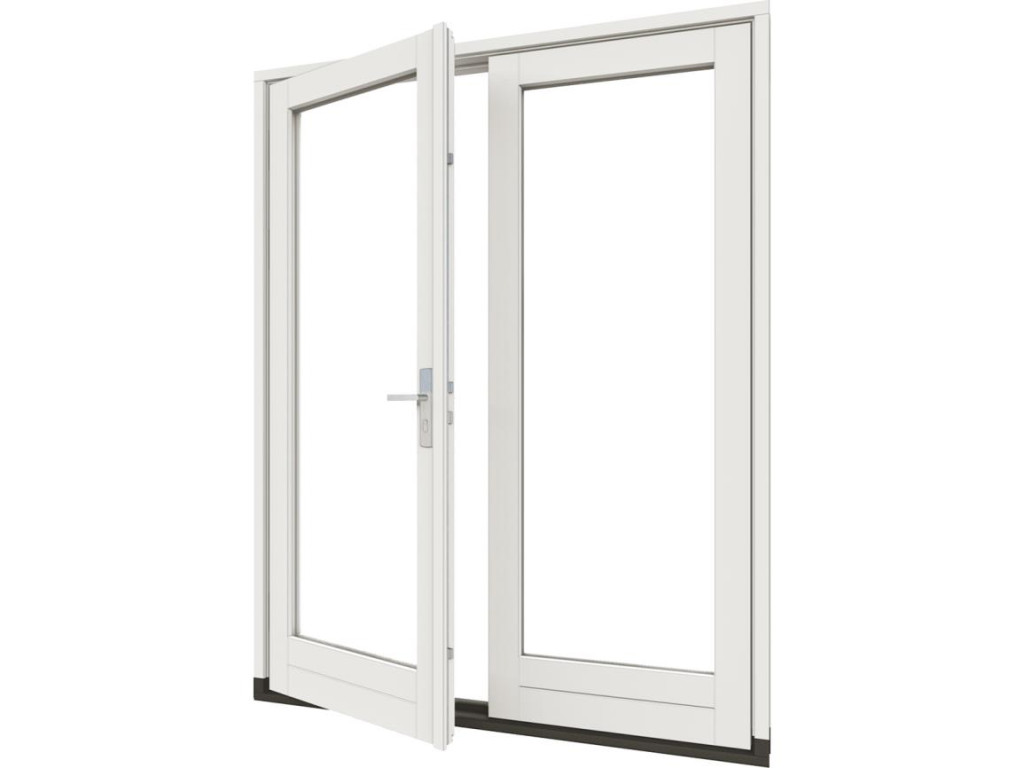 Stapeldorpeldeur - dubbel - 2x deur 83,4x216,9 + kozijn 178x226,3 cm - wit (incl. DTS en deurbeslag) afbeelding