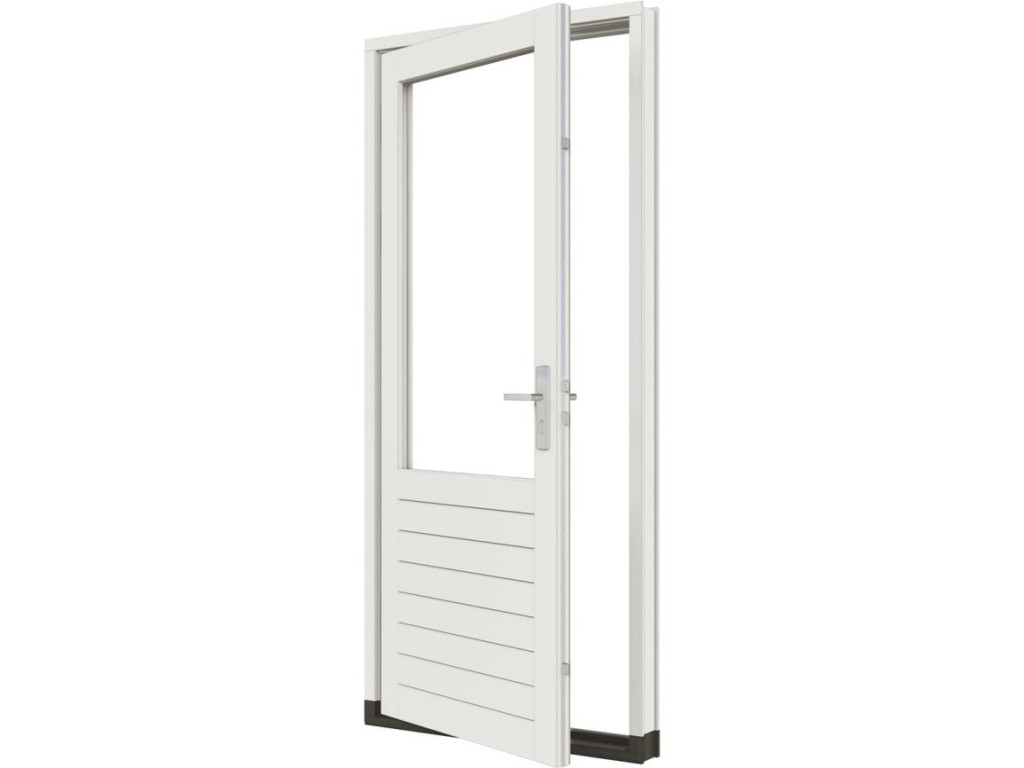 Stapeldorpeldeur - linksdraaiend - 93x216,9 + kozijn 103,8x226,3 cm - wit (incl. DTS en deurbeslag) afbeelding