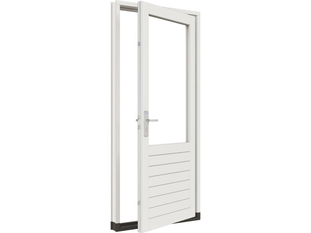 Stapeldorpeldeur - rechtsdraaiend - 93x216,9 + kozijn 103,8x226,3 cm - wit (incl. DTS en deurbeslag) afbeelding