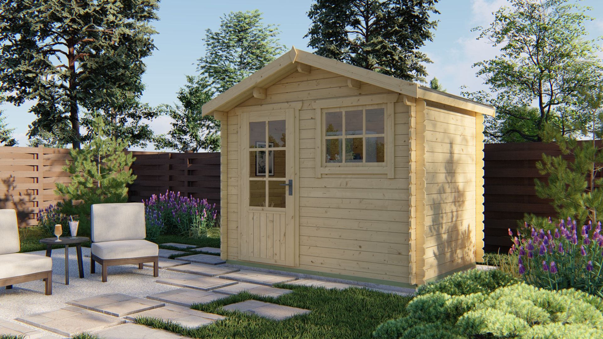 Blokhut Sten 295x200 cm - Red class wood geïmpregneerd afbeelding