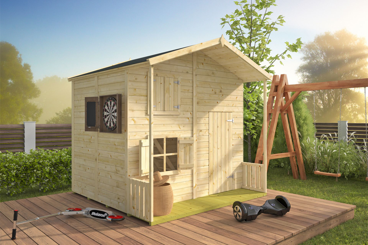 Speelhuisje Assepoester met verdiepingsvloer 220x220 cm afbeelding