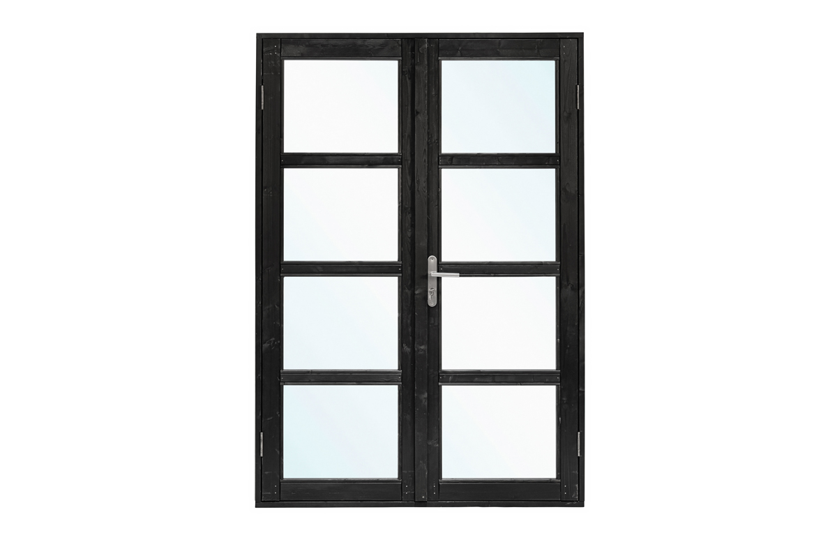 Dubbele deurmodule modern zwart gespoten
