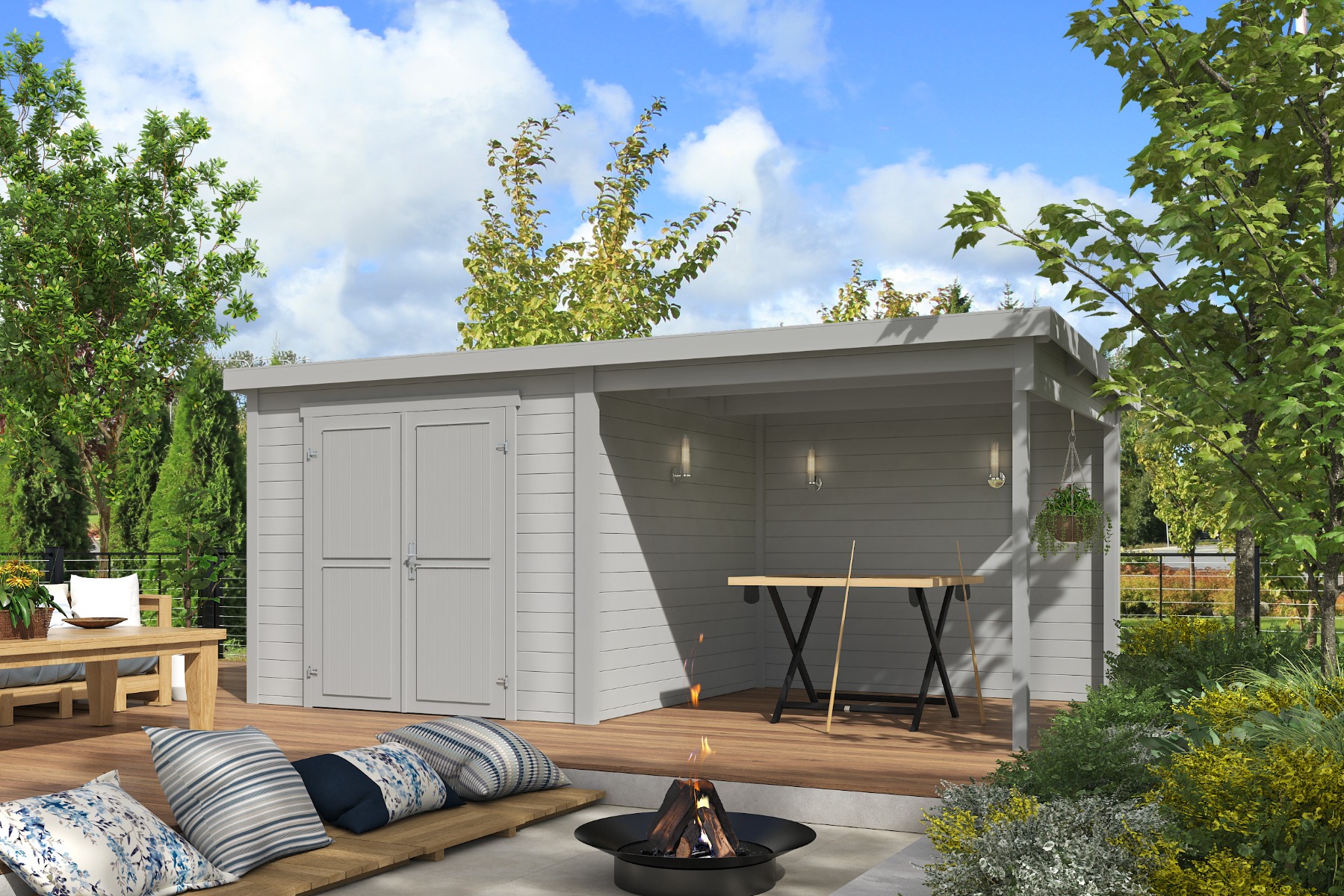 Tuinhuis Lars 500x250 cm - Platinum Grey gecoat afbeelding