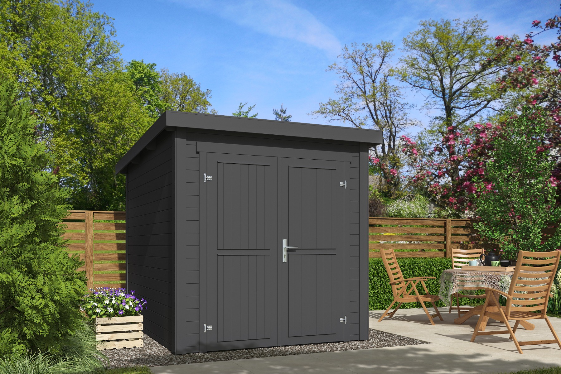 Tuinhuis Sara 200x250 cm - Carbon Grey gecoat afbeelding