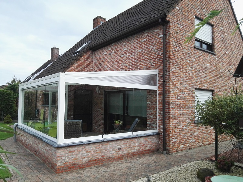 Aluminium Veranda Greenline 450x350 cm met glasschuissysteem - Grimbergen- - - afbeelding