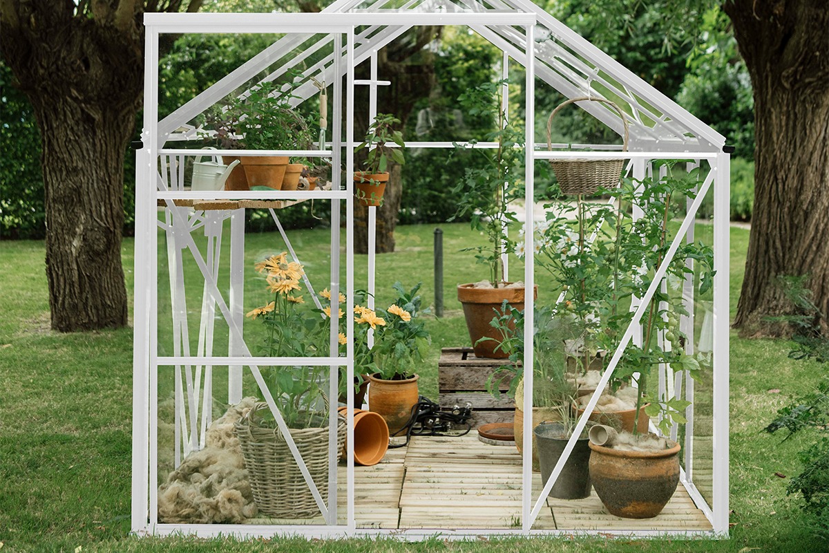 Tuinkas Kate V - 192x436 cm - Wit- - Veiligheidsglas- Royal Well afbeelding