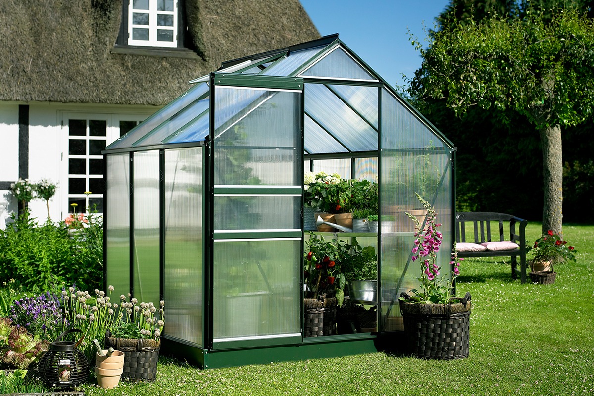Tuinkas Popular 66 klassiek groen - 4 mm polycarbonaat - 193x195 cm- - Polycarbonaat- Royal Well
