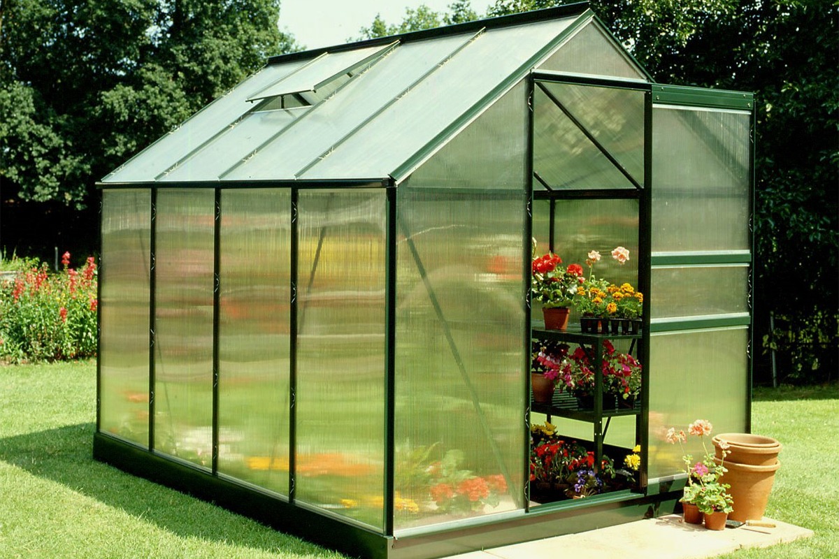 Tuinkas Popular 86 klassiek groen - 4 mm polycarbonaat - 193x257 cm- - Polycarbonaat- Royal Well