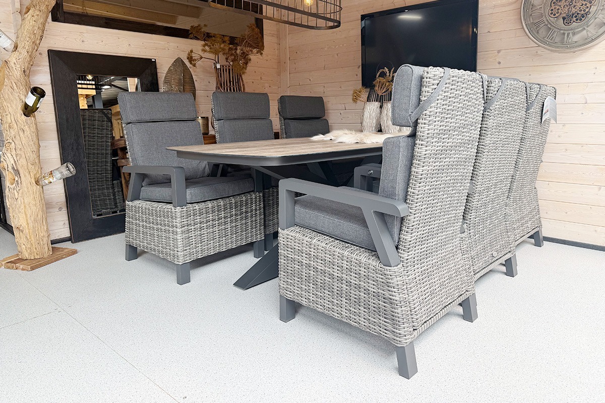 SenS-Line Serono tuinset tafel en 6 verstelbare stoelen - Showmodel Amersfoort- - Aluminium- Sens-Line afbeelding