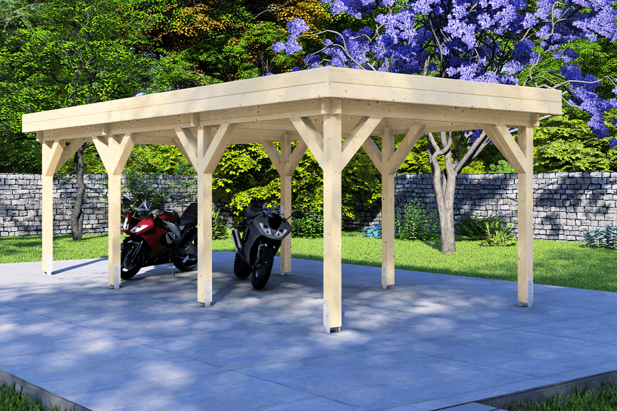 Carport 300x700 cm plat dak - Van Kooten Top Merken Winkel