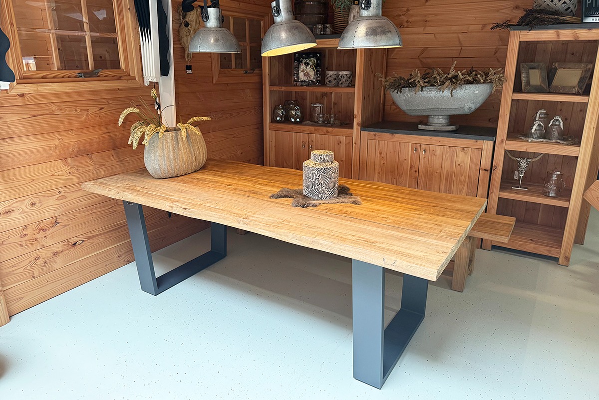 Teak tafel Winston 220x100 cm met aluminium antraciet poten- - Teak- Sens-Line afbeelding