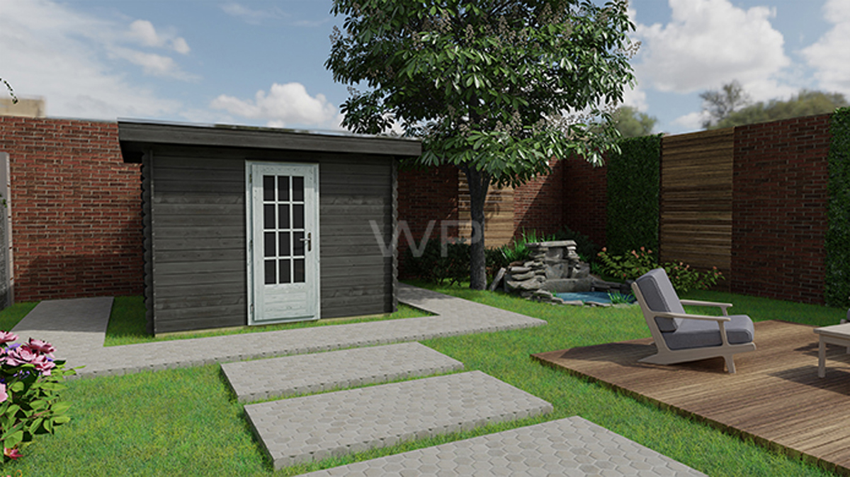 Blokhut/Tuinhuis Huizen 300x250 cm afbeelding