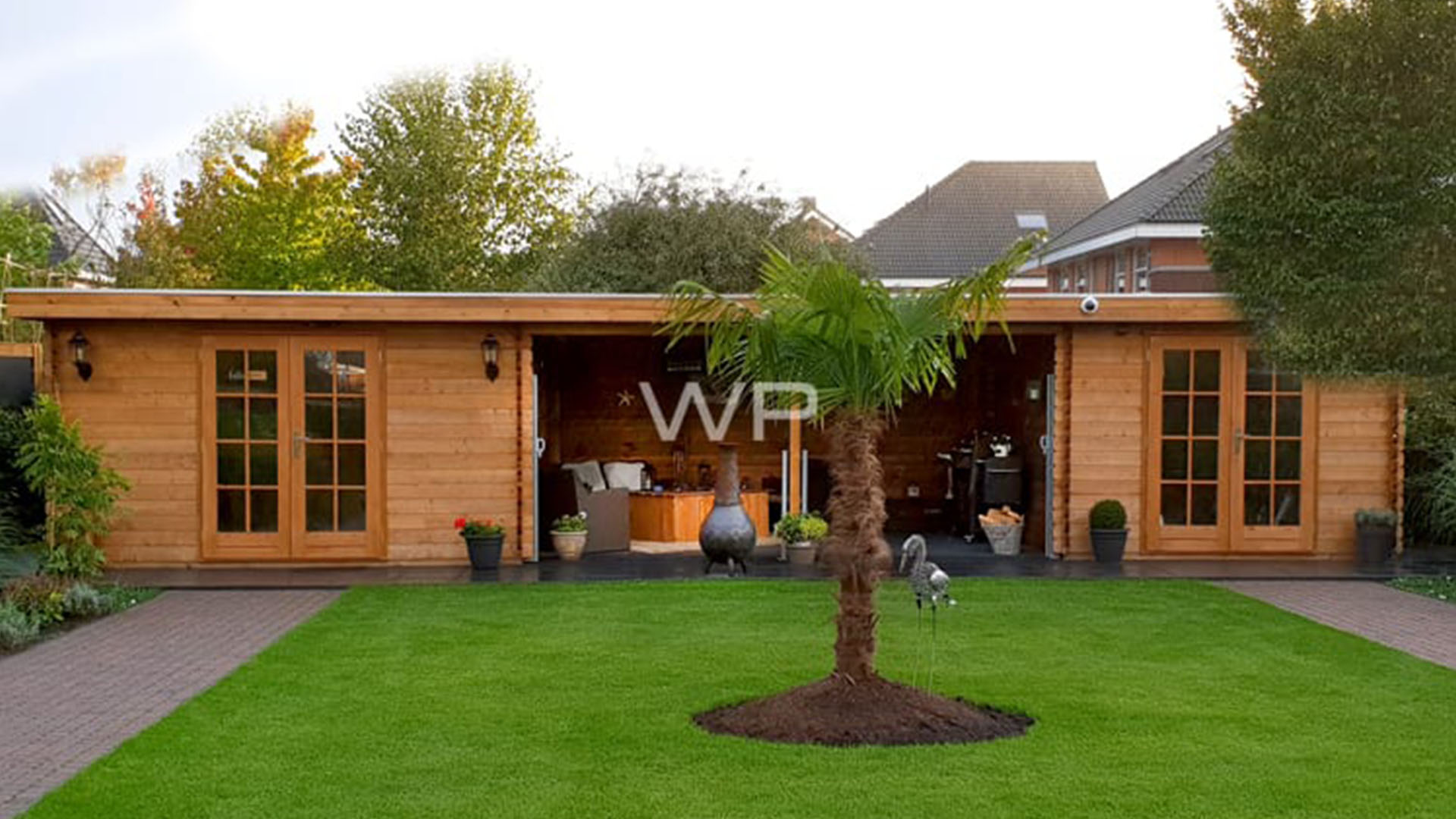 Woodpro Blokhut/Tuinhuis Brummen 1200x400 cm- Plat dak- Hout- Woodpro afbeelding