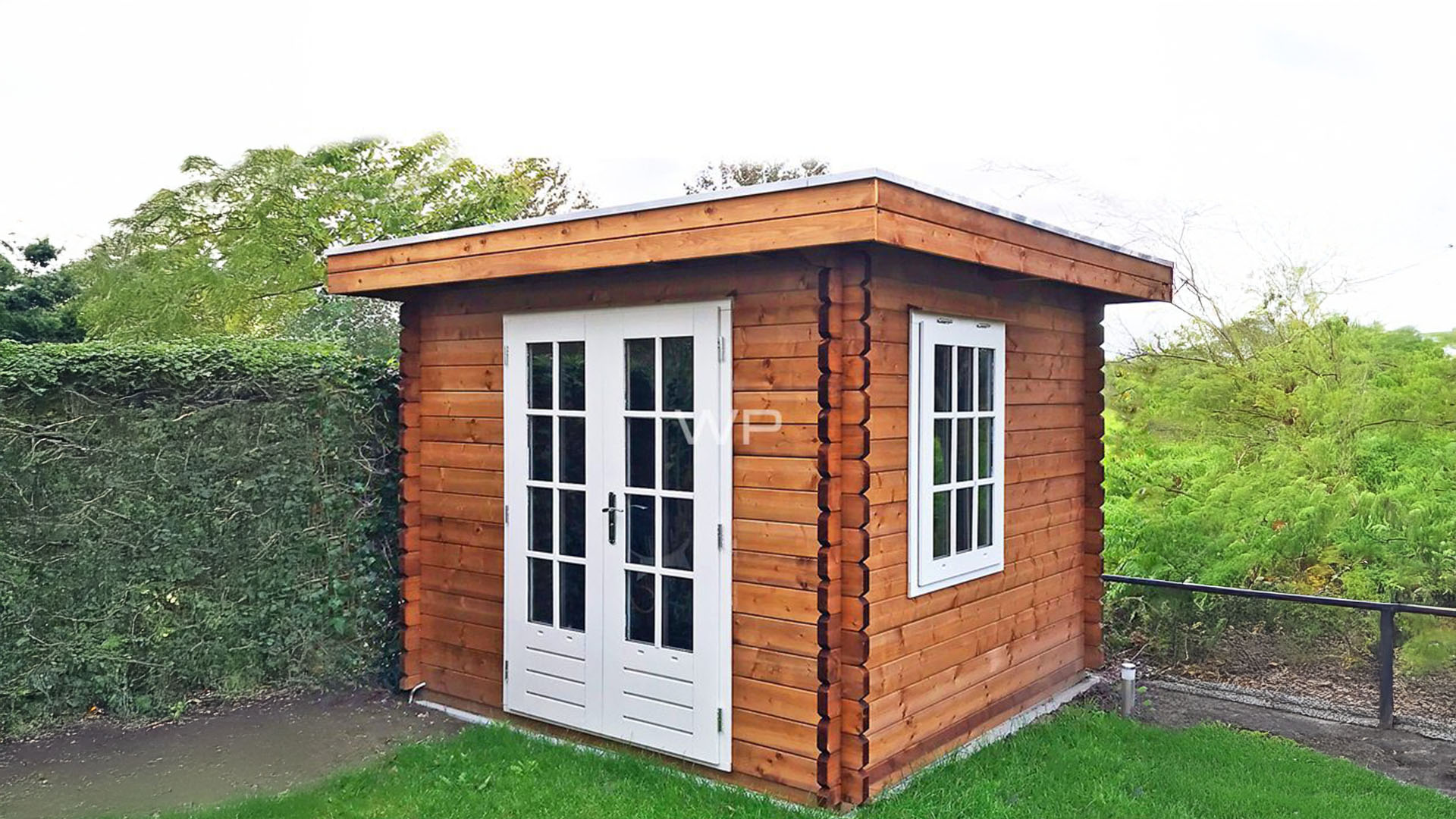 Woodpro Hierden Tuinhuis 250x250 cm 28 mm vuren blank- Plat dak- Onbehandeld vurenhout- Woodpro afbeelding