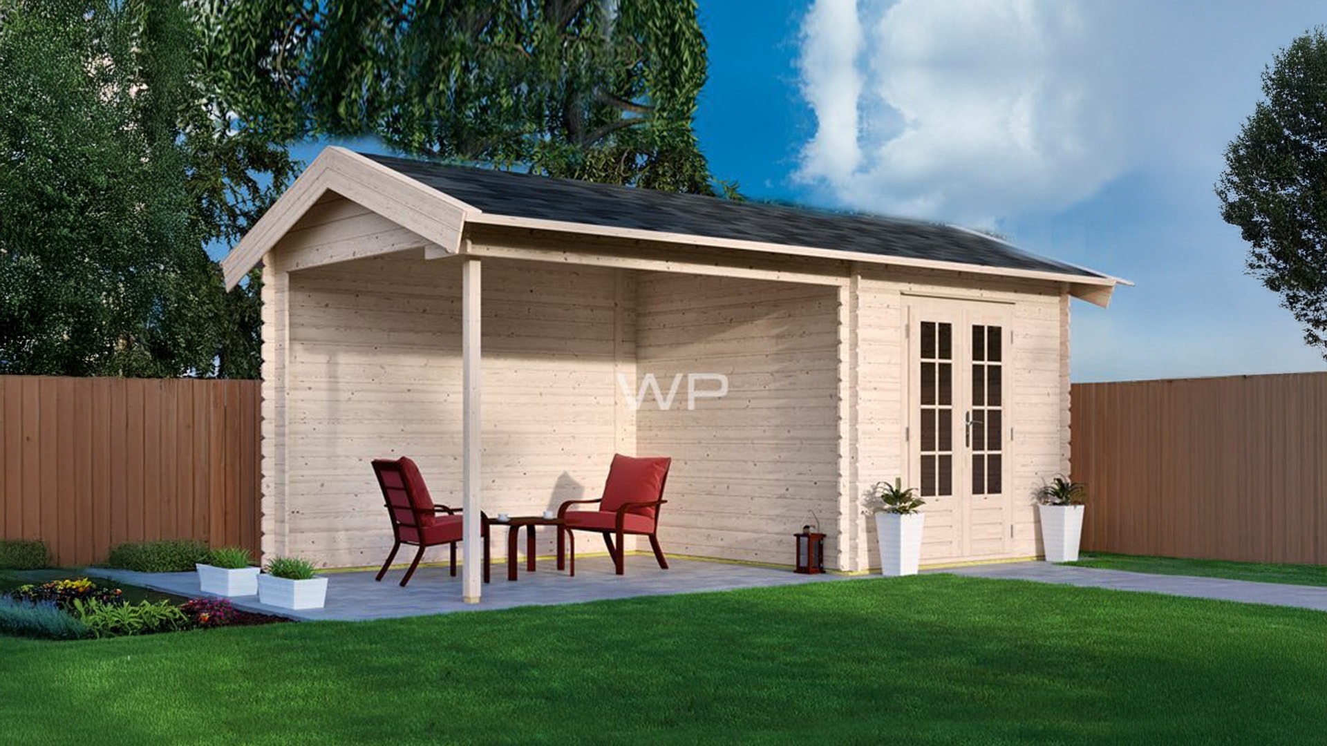 Woodpro Blokhut/Tuinhuis Limmen 700x300 cm- Zadeldak- Hout- Woodpro afbeelding
