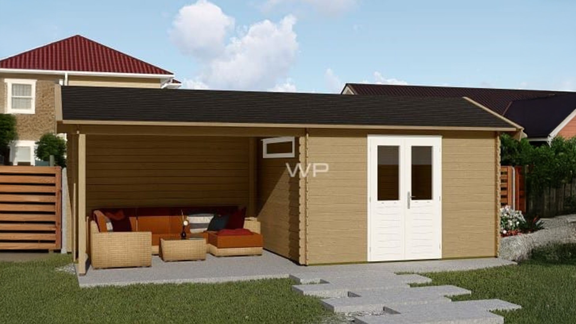 Woodpro Blokhut/Tuinhuis Voske 700x300 cm- Zadeldak- Hout- Woodpro afbeelding