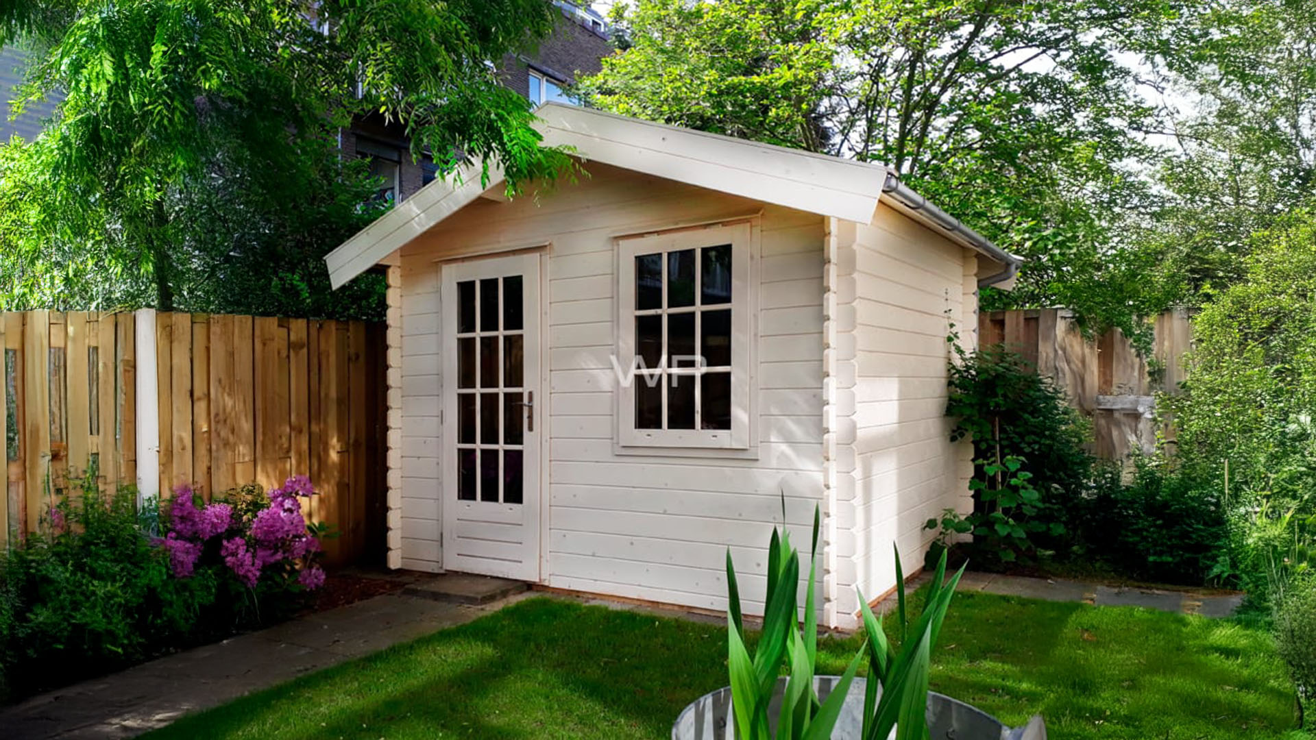 Woodpro Tuut blokhut 300x250 cm vuren blank- Zadeldak- Hout- Woodpro afbeelding