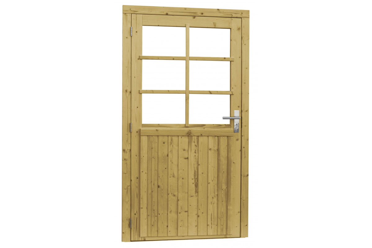 Woodvision Glasdeur 6-ruits 112x201 cm - Groen geïmpregneerd linksdraaiend afbeelding