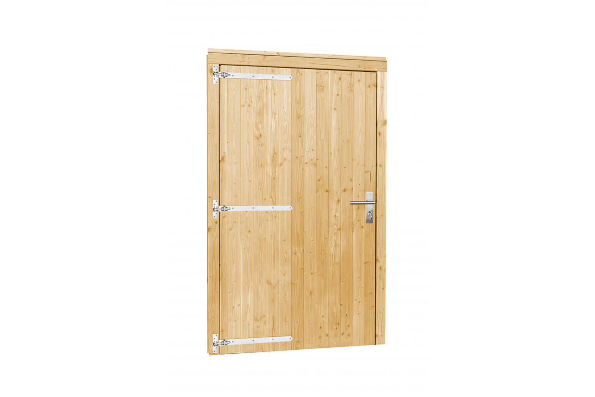 Vuren enkele dichte deur incl. kozijn - 119x209 cm - linksdraaiend afbeelding