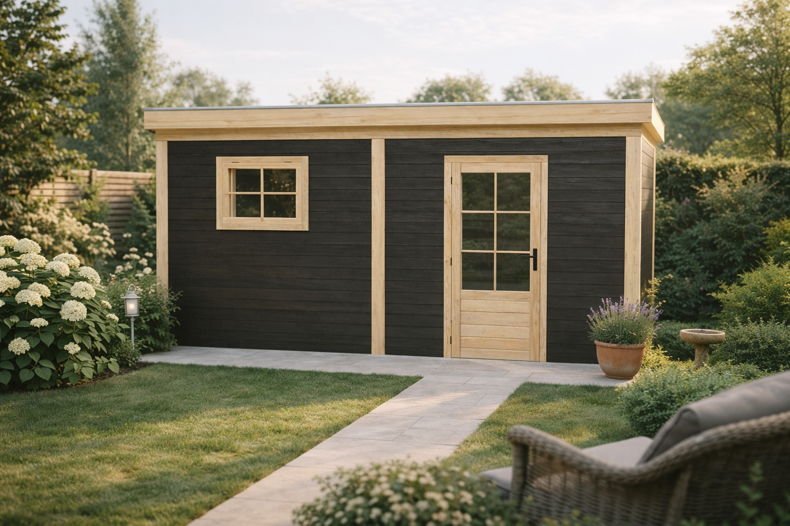 Blokhut Novo 500x250 cm Douglas met vuren rabat wanden (incl. EPDM)