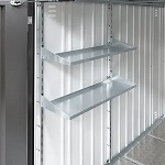Schappenset, 2 staalplaten (77x26m8 cm) en 2 schapstaanders