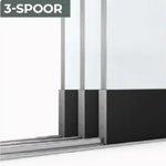 Aluminium schuifpui 3 rails incl. 24 mm isoglas