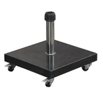Eureka granieten parasolvoet - 60 kg - black polished - met wieltjes