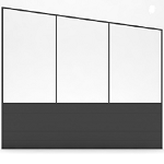 Dichte zijwand 80cm aluminium rabat, overig is polycarbonaat helder