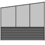 Dichte zijwand 80cm aluminium rabat, overig is polycarbonaat opaal