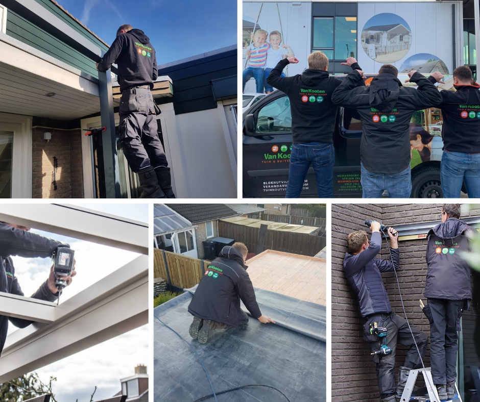 Montage van veranda, blokhut, tuinhuis en overkapping